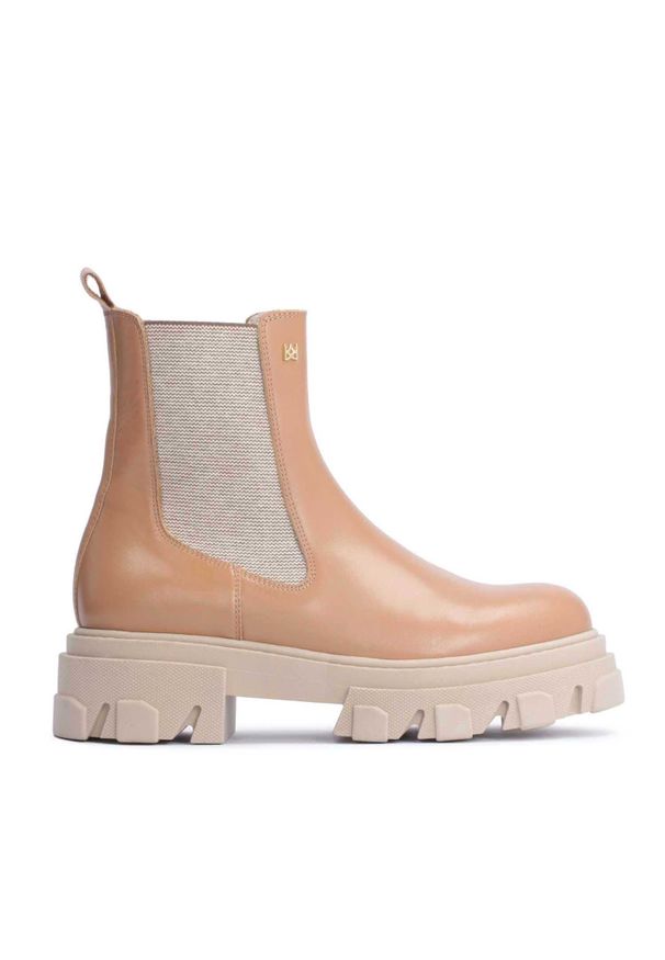 Kazar - Brązowe trzewiki damskie. Kolor: brązowy. Materiał: skóra. Szerokość cholewki: normalna. Wzór: moro. Styl: militarny