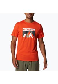 columbia - Koszulka trekkingowa męska Columbia Rules M Grph. Kolor: czerwony. Długość rękawa: krótki rękaw. Długość: krótkie