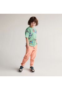 Reserved - Dzianinowe spodnie dresowe - Pomarańczowy. Kolor: pomarańczowy. Materiał: dzianina, dresówka