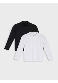 Sinsay - Bawełniana koszulka 2 pack - czarny. Kolor: czarny. Materiał: bawełna