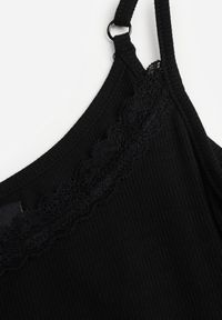 Renee - Czarny Bieliźniany Top z Bawełny z Koronką na Regulowanych Ramiączkach Beralisse. Kolor: czarny. Materiał: bawełna, koronka. Długość rękawa: na ramiączkach. Wzór: koronka. Sezon: wiosna, lato, zima #5