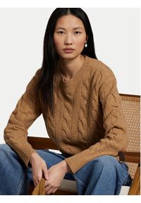 Polo Ralph Lauren Sweter 211A91216005 Beżowy Straight Fit. Typ kołnierza: polo. Kolor: beżowy. Materiał: wełna #3