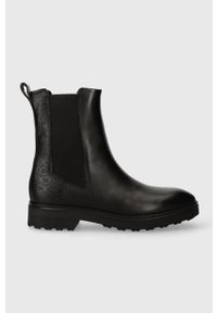 Calvin Klein sztyblety CLEAT CHELSEA BOOT - EPI MN MX damskie kolor czarny na płaskim obcasie HW0HW01699. Nosek buta: okrągły. Kolor: czarny. Materiał: guma. Obcas: na obcasie. Wysokość obcasa: niski #1