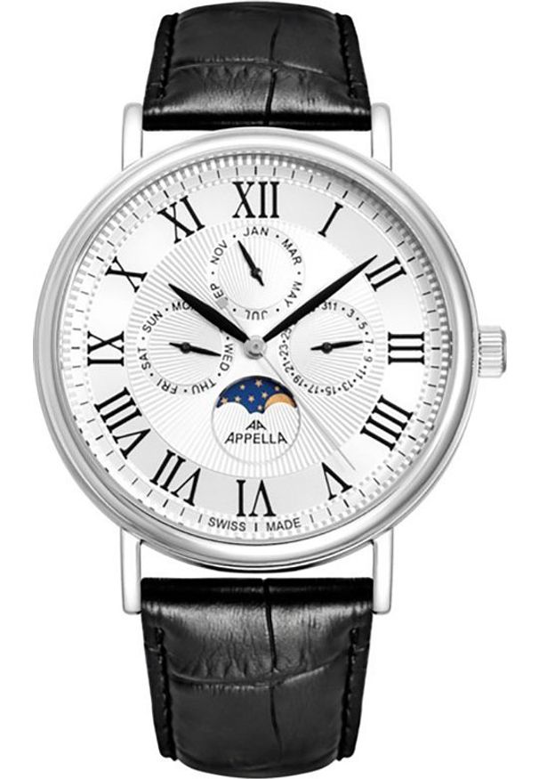 Zegarek Acappella Zegarek męski Appella L70004.5233QF czarny. Kolor: czarny