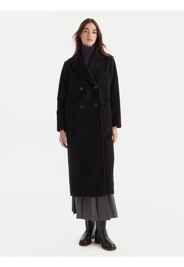 Weekend Max Mara Płaszcz wełniany Zufolo 2525016092 Czarny Regular Fit. Kolor: czarny. Materiał: wełna