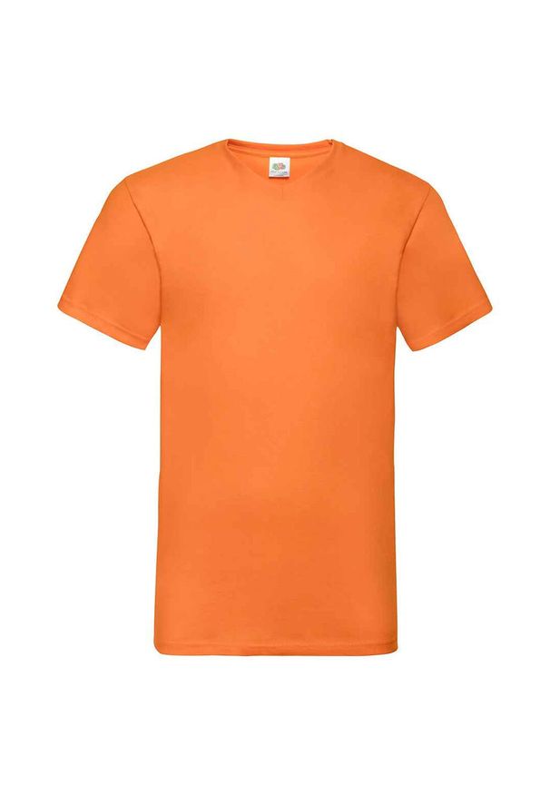 FRUIT OF THE LOOM - Koszulka Unisex Dla Dorosłych Z Dekoltem W Szpic. Kolor: żółty, pomarańczowy, wielokolorowy