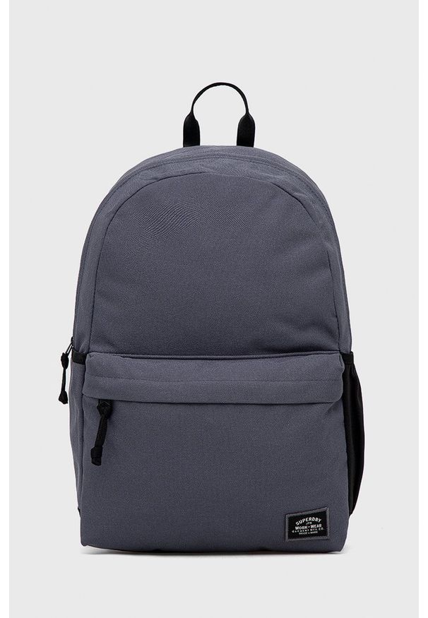 Superdry Plecak męski kolor granatowy duży gładki. Kolor: niebieski. Wzór: gładki