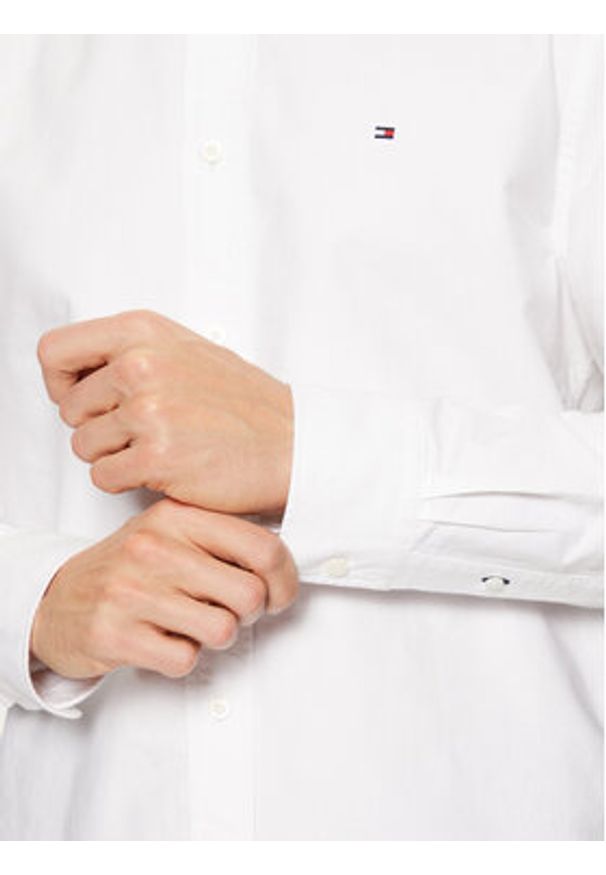 TOMMY HILFIGER - Tommy Hilfiger Koszula Solid Heritage MW0MW35774 Biały Regular Fit. Kolor: biały. Materiał: bawełna