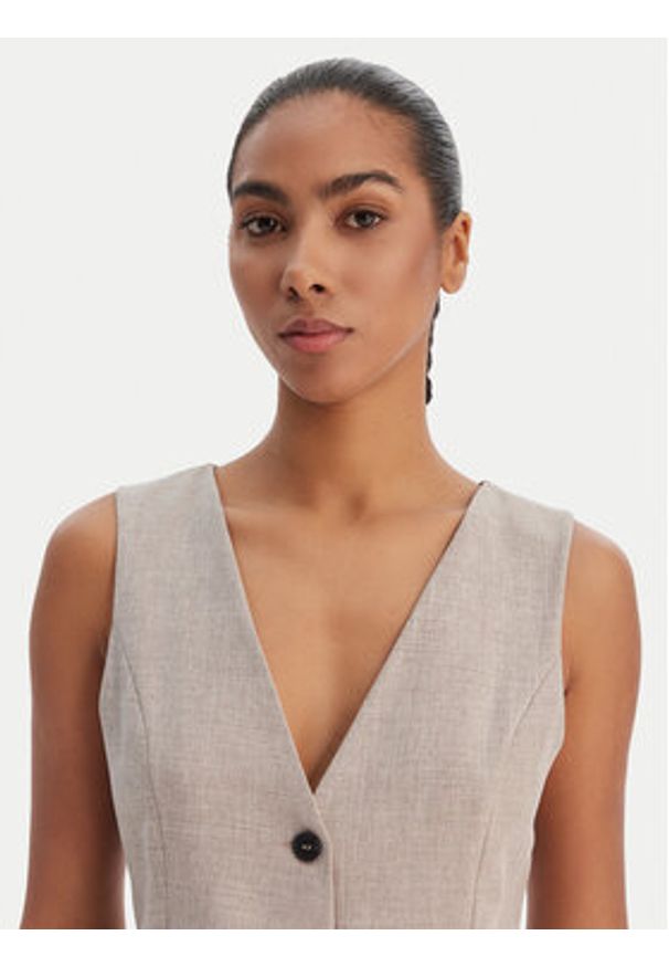 only - ONLY Kamizelka garniturowa Linda 15336753 Beżowy Regular Fit. Kolor: beżowy. Materiał: syntetyk