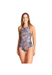 ZOGGS - Zoggs Sunset Palms Crossback Swimsuit – Rozmiar 32. Kolor: czarny. Wzór: nadruk