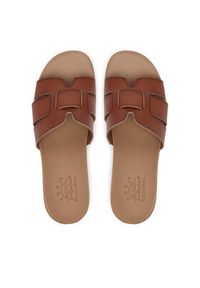 skechers - Skechers Klapki BOBS Desert Kiss Low-Peak Look 114707/CSNT Brązowy. Kolor: brązowy. Materiał: skóra #5