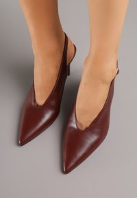 Renee - Bordowe Sandały Slingback na Obcasie Typu Szpilka Latira. Okazja: na studniówkę, na ślub cywilny, na imprezę, na randkę, na wesele. Zapięcie: pasek. Kolor: czerwony. Obcas: na obcasie. Styl: elegancki. Wysokość obcasa: średni #3