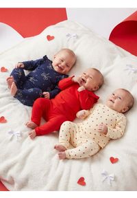 Sinsay - Bawełniana koszulka z ozdobnymi falbankami 3 pack - kremowy. Typ kołnierza: kołnierz z falbankami. Kolor: kremowy. Materiał: bawełna #1