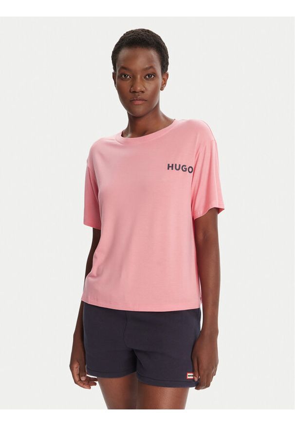 Hugo - HUGO T-Shirt Unite 50490707 Czerwony Relaxed Fit. Kolor: różowy. Materiał: wiskoza