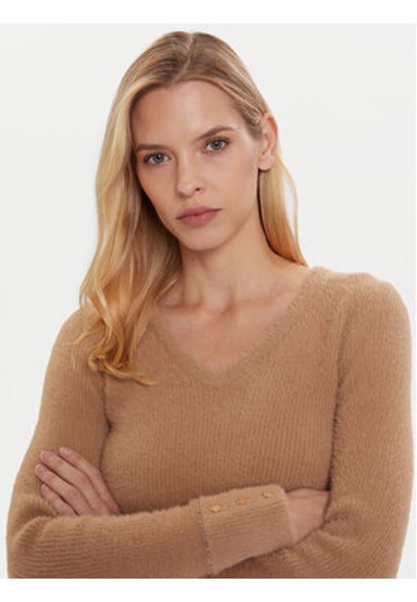 Morgan Sweter 212-MOOVE Brązowy Regular Fit. Kolor: brązowy. Materiał: syntetyk