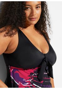 bonprix - Sukienka kąpielowa na szerokich ramiączkach. Kolor: czarny. Długość rękawa: na ramiączkach. Wzór: nadruk #2