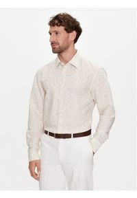 BOSS - Boss Koszula C-Hal-Kent-C1-223 50513648 Écru Casual Fit. Okazja: na co dzień. Typ kołnierza: kołnierzyk klasyczny. Materiał: bawełna. Styl: casual