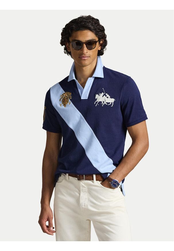 Polo Ralph Lauren Polo 710B14221001 Granatowy Regular Fit. Typ kołnierza: polo. Kolor: niebieski. Materiał: bawełna