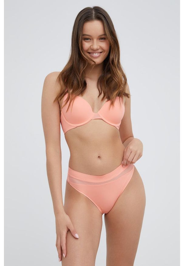 Calvin Klein Underwear stringi kolor pomarańczowy. Kolor: pomarańczowy