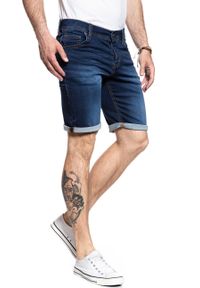 Mustang - SPODENKI MUSTANG Chicago Short DENIM BLUE 1008363 5000 982. Materiał: denim #7