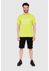 EA7 Emporio Armani - EA7 Zielony męski t-shirt z dużym białym logo, Rozmiar S. Kolor: zielony #5