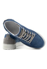 Olivier Buty Męskie skórzane Sneakers 950MA niebieskie. Okazja: na co dzień. Zapięcie: sznurówki. Kolor: niebieski. Materiał: skóra. Sezon: wiosna, jesień, lato. Styl: casual, wakacyjny, sportowy #5
