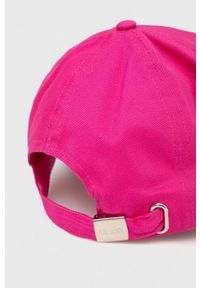 Guess czapka z daszkiem kolor różowy z aplikacją. Kolor: różowy. Wzór: aplikacja #4