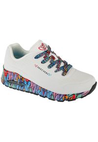 skechers - Buty sportowe Sneakersy damskie, Uno - Ravaged Love. Kolor: biały. Model: Skechers Sport. Sport: turystyka piesza