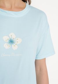 Born2be - Niebieski Kwiatowy Komplet Piżamowy Koszulka z Krótkim Rękawem i Szorty z Gumką Telorian. Kolor: niebieski. Długość: krótkie. Wzór: kwiaty #4