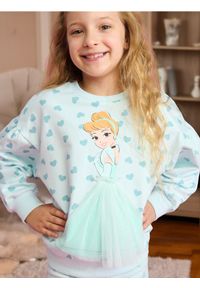 Sinsay - Bluza Disney - błękitny. Kolor: niebieski. Materiał: bawełna. Długość rękawa: długi rękaw. Długość: długie. Wzór: motyw z bajki