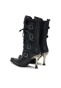 NEW ROCK Botki M-9373-S2 Czarny. Kolor: czarny. Materiał: skóra. Styl: rockowy #6