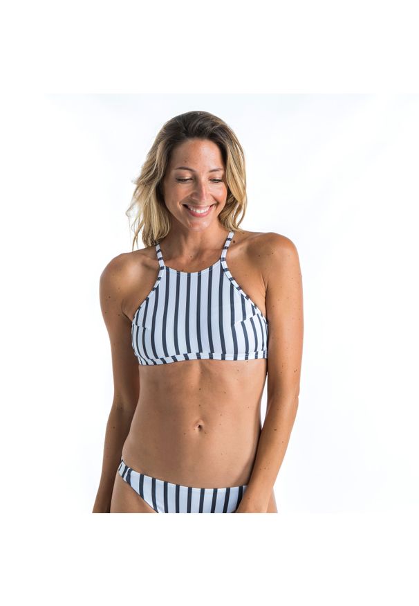 OLAIAN - Góra kostiumu kąpielowego surfingowego damska Olaian Andrea Marin. Kolor: biały. Materiał: materiał, poliester, elastan