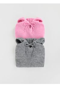 Reserved - Sweter z kapturem z wełną - szary. Typ kołnierza: kaptur. Kolor: szary. Materiał: wełna #1