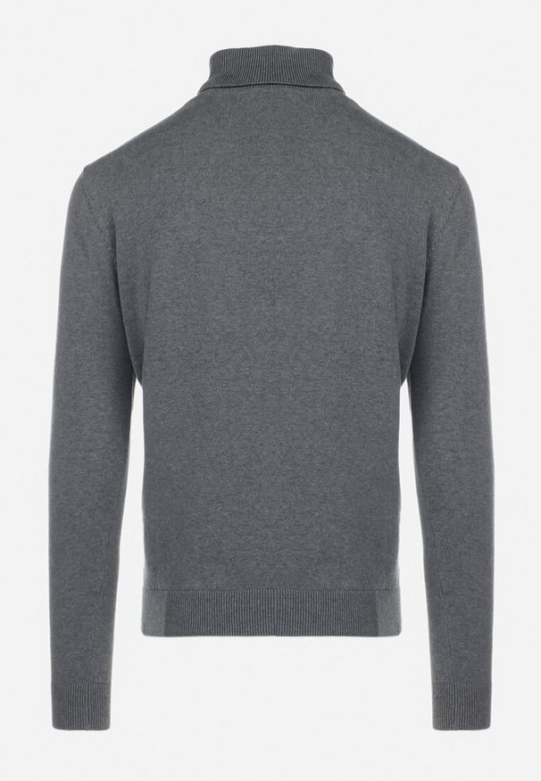 Born2be - Szary Bawełniany Sweter z Golfem Jarelia. Typ kołnierza: golf. Kolor: szary. Materiał: bawełna. Styl: klasyczny, elegancki