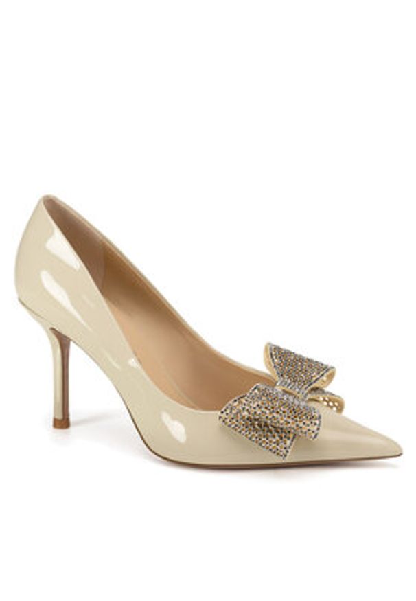 Eva Minge Szpilki ANEMONE-V1892-116-2 Biały. Kolor: biały. Materiał: lakier, skóra. Obcas: na szpilce