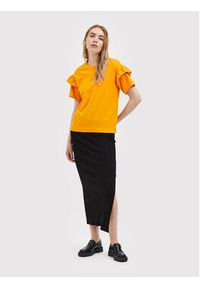 Selected Femme T-Shirt Rylie 16079837 Pomarańczowy Regular Fit. Kolor: pomarańczowy. Materiał: bawełna #4
