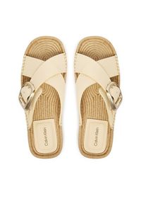 Calvin Klein Espadryle Flatf Espadrill Cross Lth Hdw HW0HW02892 Écru. Materiał: skóra #3