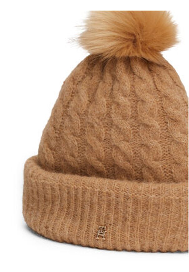 TOMMY HILFIGER - Tommy Hilfiger Czapka Timeless AW0AW16989 Beżowy. Kolor: beżowy. Materiał: akryl
