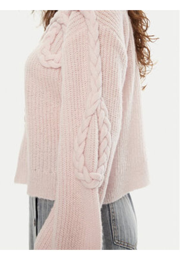 Munthe Sweter Sakira 244160724472 Różowy Relaxed Fit. Kolor: różowy. Materiał: syntetyk