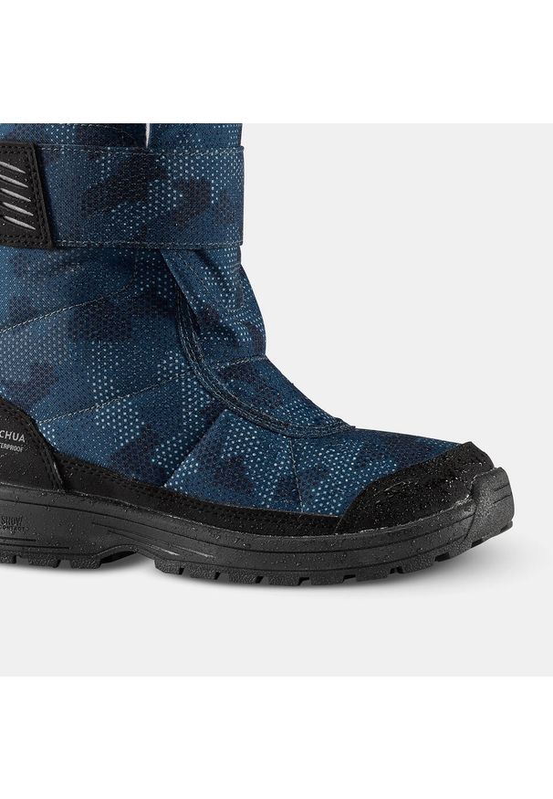 quechua - Buty turystyczne śniegowce dla dzieci Quechua SH100 Warm wodoodporne. Okazja: na uczelnię, na spacer. Zapięcie: rzepy. Kolor: niebieski. Materiał: materiał. Sezon: zima. Sport: turystyka piesza, narciarstwo