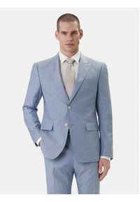 BOSS Garnitur Huge 50557273 Błękitny Slim Fit. Kolor: niebieski. Materiał: wiskoza #6