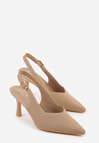 Renee - Ciemnobeżowe Plecione Sandały na Szpilce Savapheme. Zapięcie: sprzączka. Kolor: beżowy. Obcas: na szpilce. Styl: klasyczny, elegancki #3