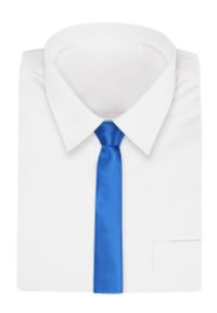 Alties - Błękitny Stylowy Krawat (Śledź) Męski -ALTIES- 5 cm, Wąski, Gładki, Niebieski. Kolor: niebieski. Materiał: tkanina. Wzór: gładki. Styl: elegancki #2
