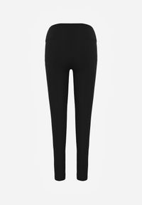 Renee - Czarne Legginsy Basic z Modelującą Wstawką w Pasie Liacan. Okazja: na co dzień. Kolor: czarny. Długość: krótkie. Styl: casual #2
