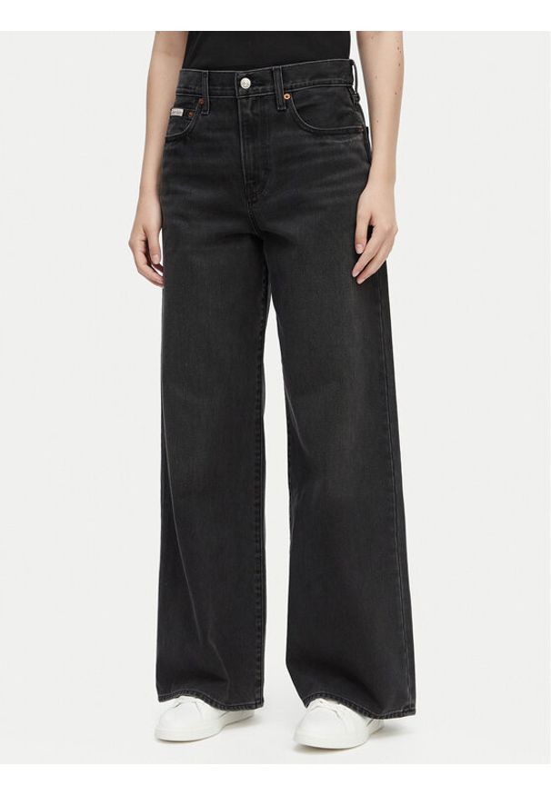 Calvin Klein Jeans Jeansy LV047E700G Czarny Wide Leg. Kolor: czarny