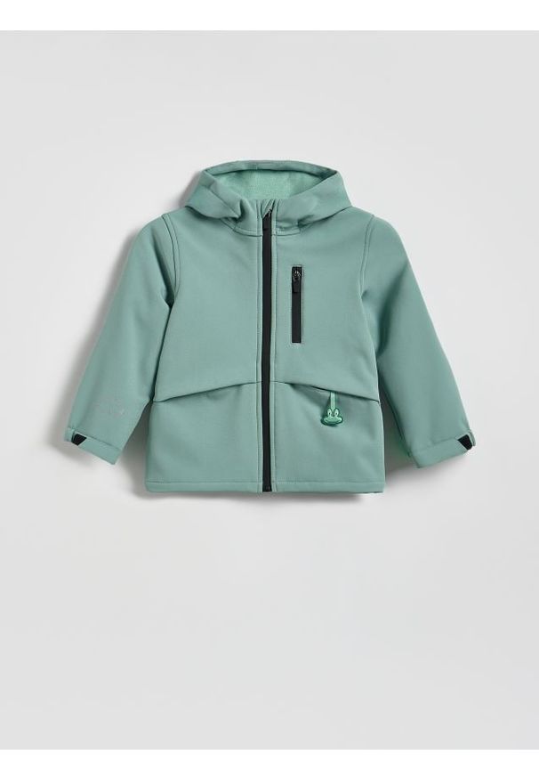 Reserved - Kurtka z kapturem - zielony. Kolor: zielony. Materiał: tkanina