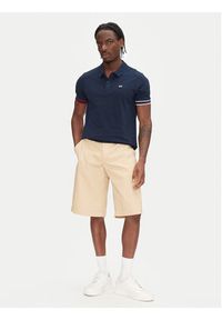 Tommy Jeans Polo Flag Cuff DM0DM21306 Granatowy Slim Fit. Typ kołnierza: polo. Kolor: niebieski. Materiał: bawełna