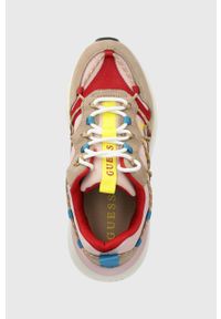 Guess sneakersy KIMBIR2 kolor beżowy FL52KM SUE12. Kolor: beżowy. Materiał: guma. Obcas: na platformie #3