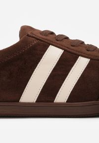 Born2be - Brązowe Sneakersy Casual w Typie Barefoot z Imitacji Zamszu Makka. Okazja: na co dzień. Zapięcie: sznurówki. Kolor: brązowy. Materiał: zamsz #7