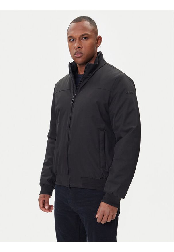 Geox Kurtka bomber Vincit M5620C T3127 F9000 Czarny Regular Fit. Kolor: czarny. Materiał: syntetyk